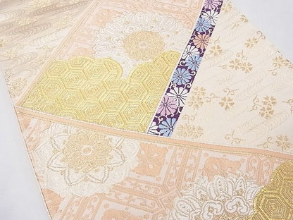 平和屋着物◎六通柄袋帯 唐織 切嵌花文 金糸 逸品 CAAG8819fb