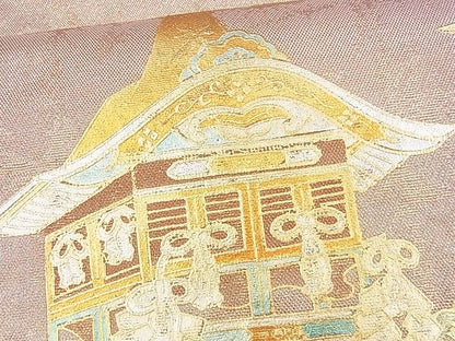 平和屋着物■太鼓柄袋帯 鉾枝松文 金銀彩 逸品 CAAG2090eg