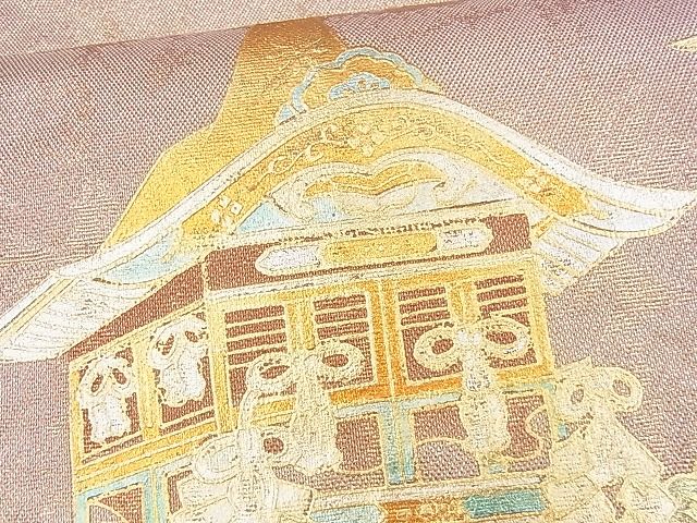平和屋着物■太鼓柄袋帯 鉾枝松文 金銀彩 逸品 CAAG2090eg