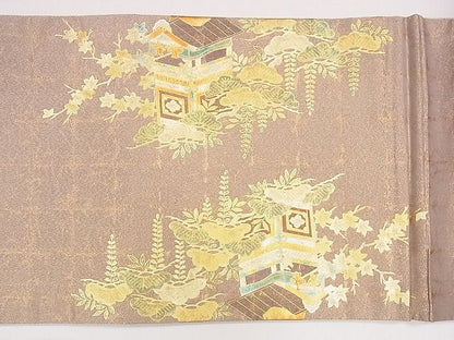 平和屋着物■太鼓柄袋帯 鉾枝松文 金銀彩 逸品 CAAG2090eg