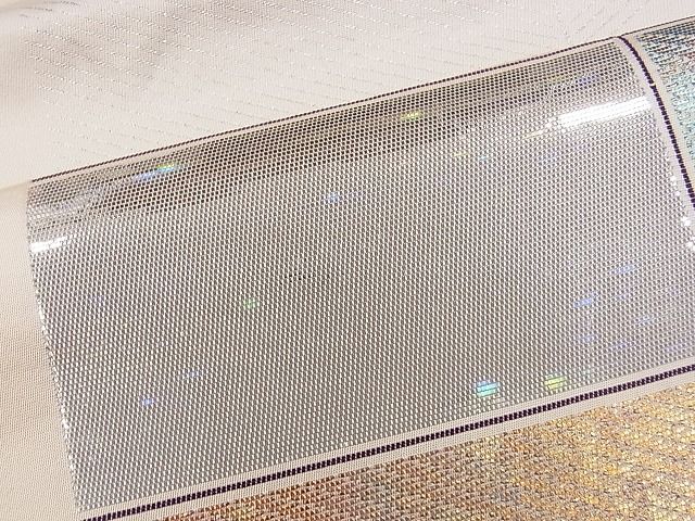 平和屋着物■六通太鼓柄袋帯 市松鱗文 金銀彩 引箔 逸品 CAAG2149eg