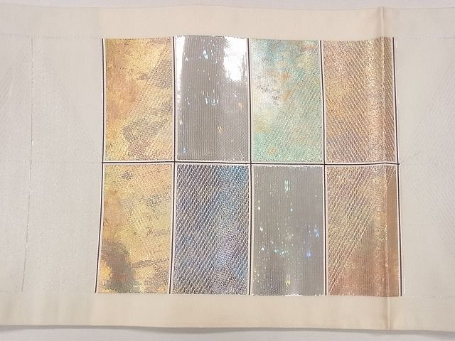 平和屋着物■六通太鼓柄袋帯 市松鱗文 金銀彩 引箔 逸品 CAAG2149eg