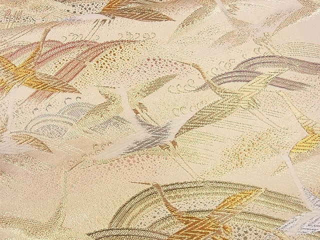 平和屋着物■六通柄袋帯 唐織 舞鶴波涛文 金銀糸 逸品 CAAG2151eg
