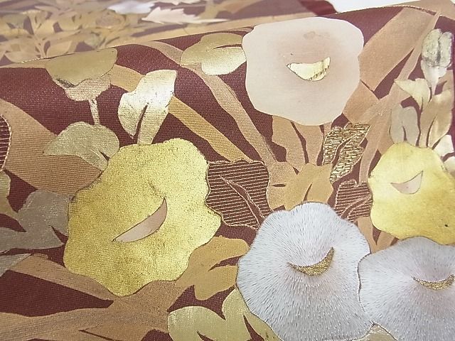 平和屋着物■六通柄袋帯 刺繍 籬花文 金彩 逸品 DAAG8028az