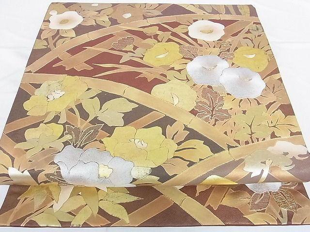 平和屋着物■六通柄袋帯 刺繍 籬花文 金彩 逸品 DAAG8028az