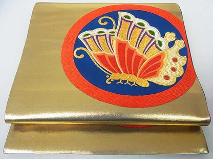 平和屋着物◎六通柄袋帯 舞蝶丸文 金銀糸 逸品 DAAE9868ar