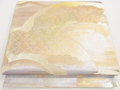平和屋着物◎六通柄袋帯 地紙吉祥草花文 引箔 逸品 DAAH0567cm
