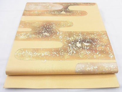 平和屋着物◎太鼓柄袋帯 エ霞箔散らし 金銀彩 逸品 BAAH4480kj
