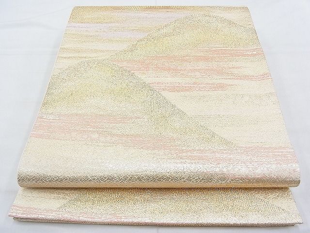 平和屋着物◎六通柄袋帯 遠山霞文 金糸 逸品 BAAH4544kj