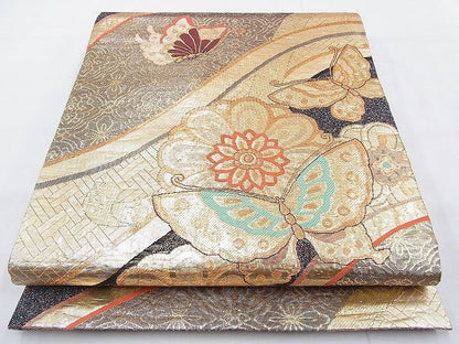 平和屋着物◎佐賀錦　六通柄袋帯　憧れ　金糸　逸品　BAAH4563kj