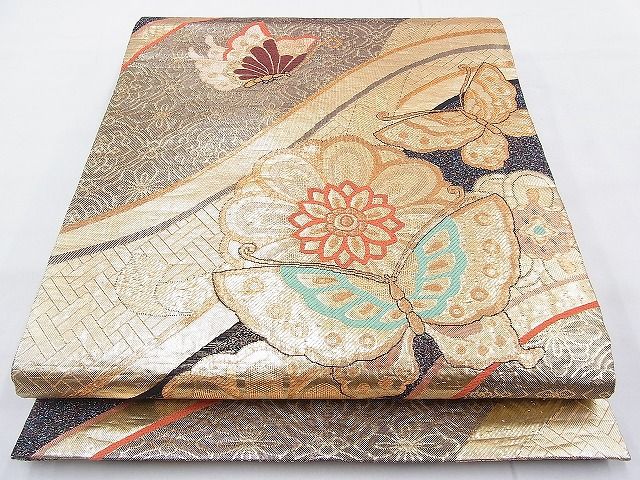 平和屋着物◎佐賀錦　六通柄袋帯　憧れ　金糸　逸品　BAAH4563kj