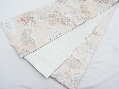 平和屋着物◎佐賀錦 六通柄袋帯 鉾花鳥絵巻 金銀糸 逸品 BAAH4562kj