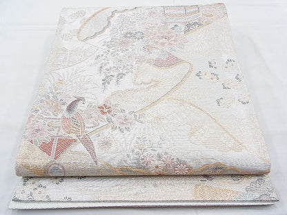 平和屋着物◎佐賀錦 六通柄袋帯 鉾花鳥絵巻 金銀糸 逸品 BAAH4562kj