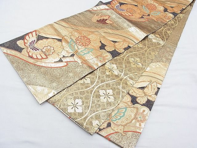 平和屋着物◎佐賀錦　六通柄袋帯　憧れ　金糸　逸品　BAAH4563kj