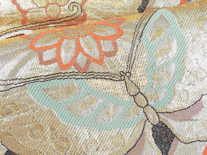 平和屋着物◎佐賀錦　六通柄袋帯　憧れ　金糸　逸品　BAAH4563kj