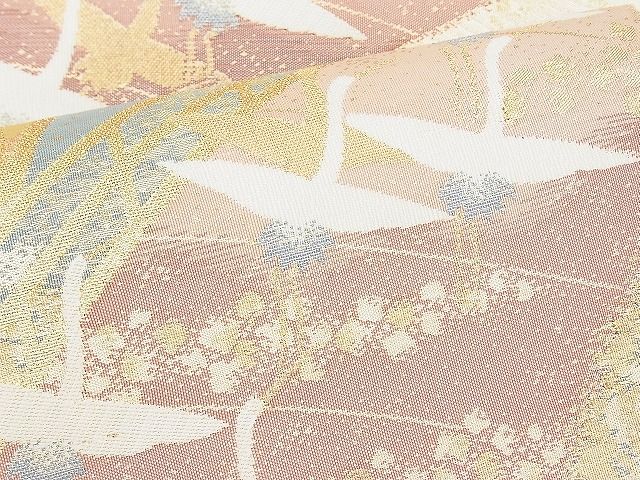 平和屋着物◎佐賀錦 六通柄袋帯 飛鶴渡橋文様 金糸 逸品 BAAH4580kj