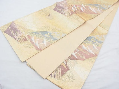 平和屋着物◎佐賀錦 六通柄袋帯 飛鶴渡橋文様 金糸 逸品 BAAH4580kj