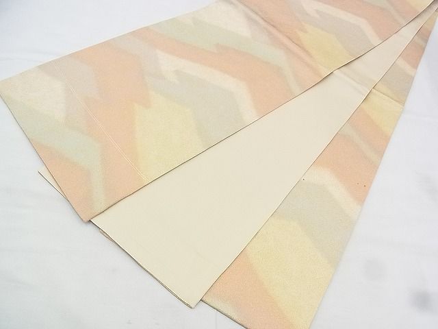 平和屋着物◎全通柄袋帯 砂子綴れ 松皮菱 金糸 逸品 BAAI1033kj