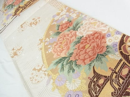 平和屋着物■六通柄袋帯　唐織　花車文　金銀糸　逸品　DAAH1086sa