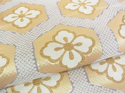平和屋着物■六通柄袋帯 亀甲花文 金糸 逸品 DAAH1106sa