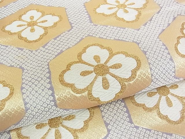 平和屋着物■六通柄袋帯 亀甲花文 金糸 逸品 DAAH1106sa