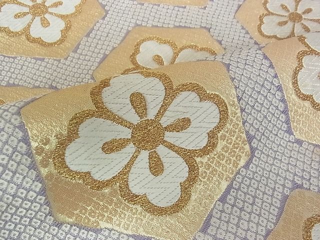 平和屋着物■六通柄袋帯 亀甲花文 金糸 逸品 DAAH1106sa