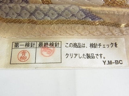 平和屋着物■六通柄袋帯 亀甲花文 金糸 逸品 DAAH1106sa