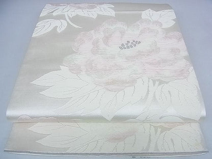 平和屋着物■六通柄袋帯 牡丹文 銀糸 逸品 DAAH1142sa