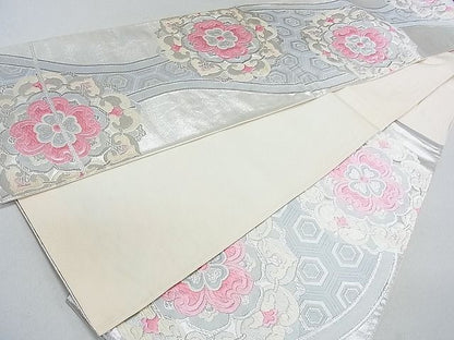 平和屋着物◎六通柄袋帯 唐織 立涌花文 銀糸 逸品 DAAG1123we
