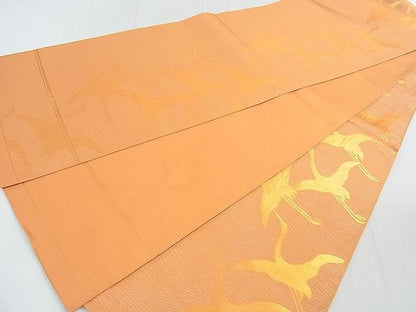 平和屋着物◎織物一筋名門 織悦 全通柄 本袋帯 流水飛鶴文 金糸 逸品 DAAG1163we