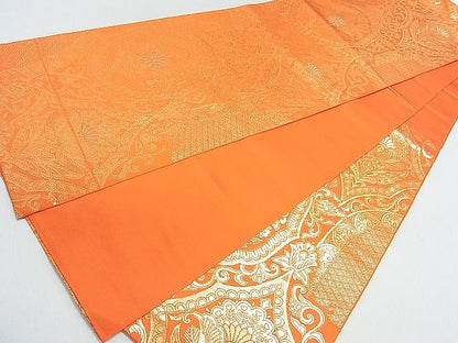 平和屋着物◎六通柄 本袋帯 更紗花文 金糸 逸品 DAAG1149we