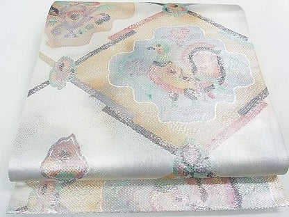 平和屋着物◎六通柄袋帯 花鳥菱文 金銀糸 逸品 DAAG1170we