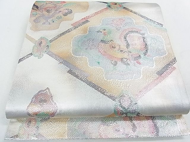 平和屋着物◎六通柄袋帯 花鳥菱文 金銀糸 逸品 DAAG1170we