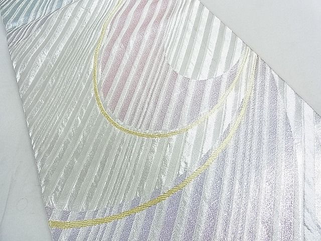 平和屋着物◎佐賀錦　六通柄袋帯　斜縞　金銀糸　逸品　DAAG1192we