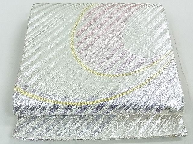 平和屋着物◎佐賀錦　六通柄袋帯　斜縞　金銀糸　逸品　DAAG1192we