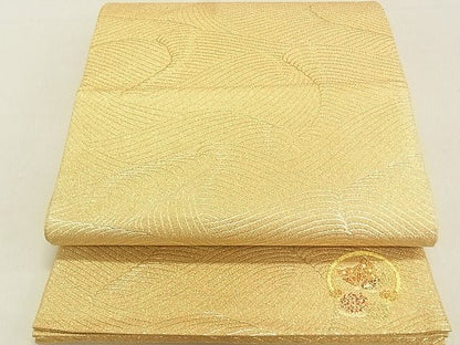 平和屋着物◎六通柄袋帯 花蝶丸文 立波文 金銀糸 逸品 DAAG0404ox