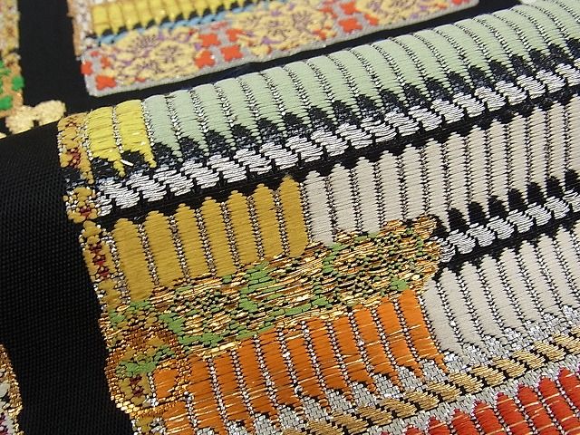 平和屋本店●最高級　龍村平蔵製　本袋帯　威毛錦　唐織　黒地　金銀糸　逸品　CZAA0810s4