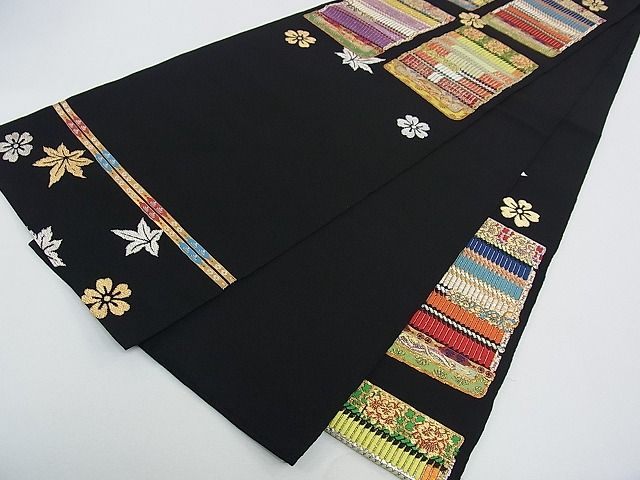 平和屋本店●最高級　龍村平蔵製　本袋帯　威毛錦　唐織　黒地　金銀糸　逸品　CZAA0810s4