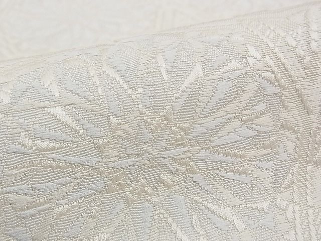 期間限定セール30%off■極上　本場筑前博多織　八寸名古屋帯　吉祥花文　銀糸　逸品　CZAA0815s4