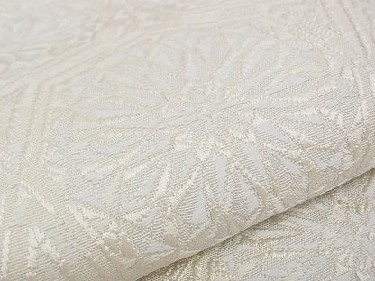 期間限定セール30%off■極上　本場筑前博多織　八寸名古屋帯　吉祥花文　銀糸　逸品　CZAA0815s4