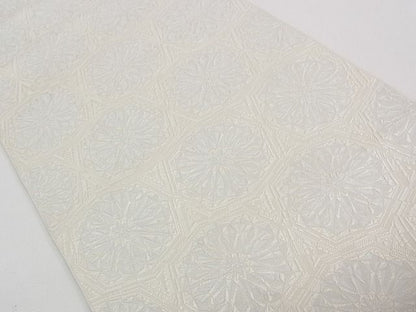 期間限定セール30%off■極上　本場筑前博多織　八寸名古屋帯　吉祥花文　銀糸　逸品　CZAA0815s4
