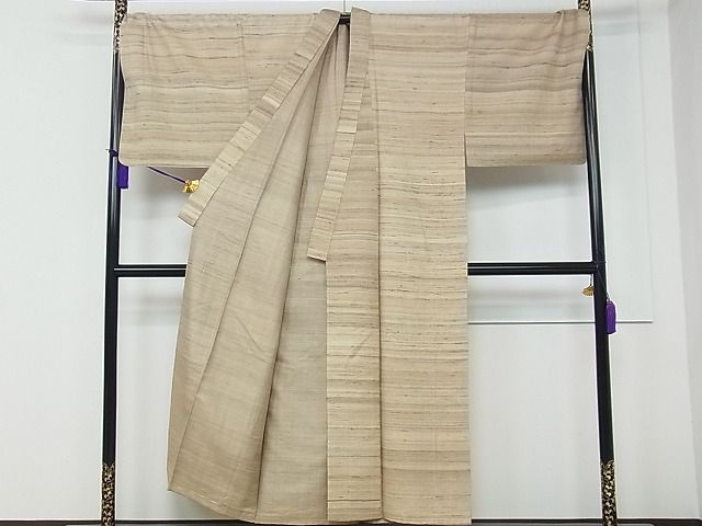 平和屋本店■極上　男性　野蚕糸きもの　野蚕紬　キングサイズ　野蚕糸工房謹製　証紙付き　逸品　未使用　CZAA0782s4