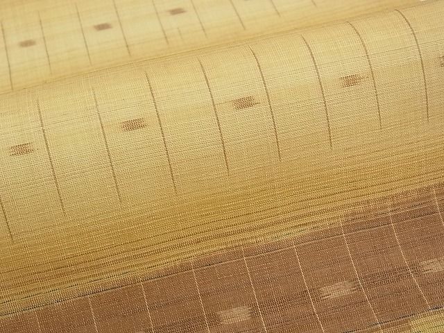 平和屋本店■極上　夏物　九寸名古屋帯　沖縄県無形文化財指定　本場八重山上布 　草木染　手織　証紙付き　麻　逸品　CZAA0831s4