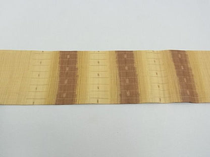 平和屋本店■極上　夏物　九寸名古屋帯　沖縄県無形文化財指定　本場八重山上布 　草木染　手織　証紙付き　麻　逸品　CZAA0831s4
