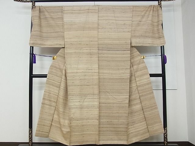 平和屋本店■極上　男性　野蚕糸きもの　野蚕紬　キングサイズ　野蚕糸工房謹製　証紙付き　逸品　未使用　CZAA0782s4