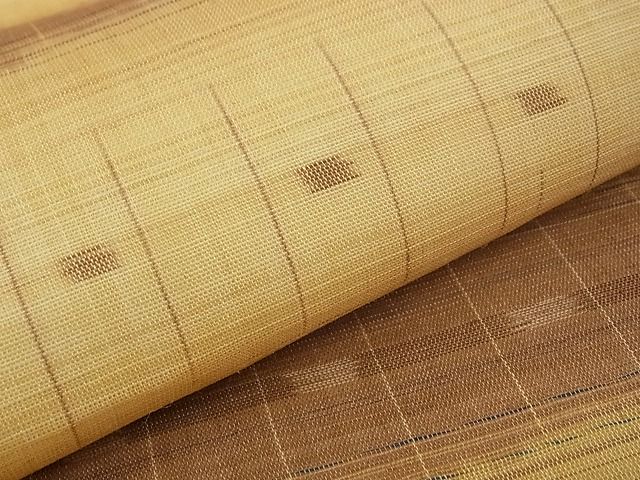 平和屋本店■極上　夏物　九寸名古屋帯　沖縄県無形文化財指定　本場八重山上布 　草木染　手織　証紙付き　麻　逸品　CZAA0831s4