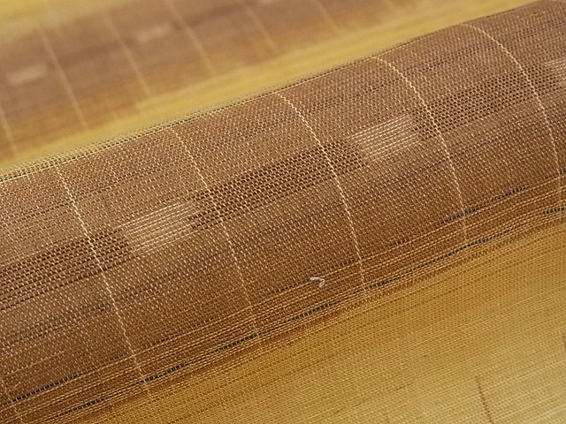 平和屋本店■極上　夏物　九寸名古屋帯　沖縄県無形文化財指定　本場八重山上布 　草木染　手織　証紙付き　麻　逸品　CZAA0831s4