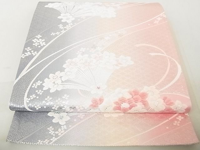 平和屋着物◎六通柄袋帯 唐織 舞花文 銀糸 逸品 DAAG5690tw