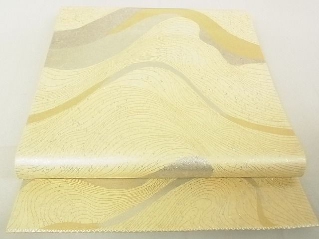 平和屋着物◎西陣　六通柄袋帯　流水文　金銀糸　反端付き　逸品　DAAG5679tw