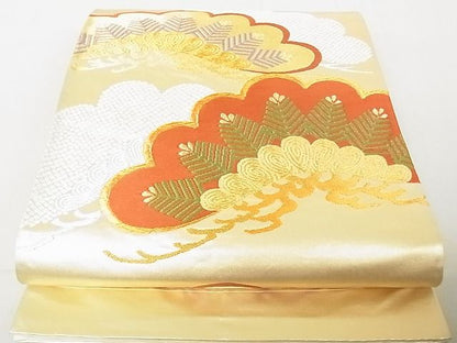平和屋着物◎六通柄袋帯 松文 金銀糸 逸品 DAAG5699tw